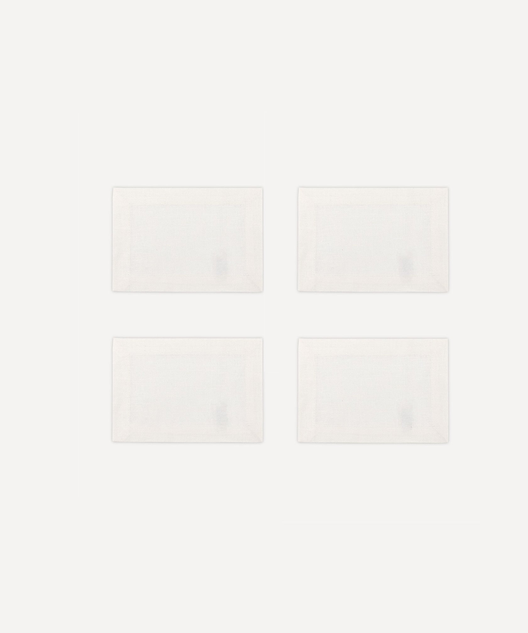 Rebecca Udall  Set of 4 Jacquard Linen Cocktail Napkins, White