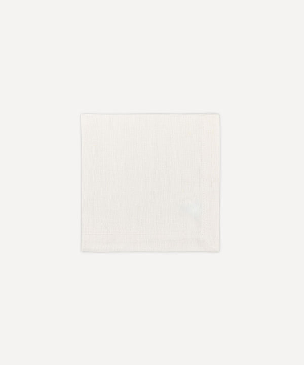 Jacquard Linen Napkin, White  