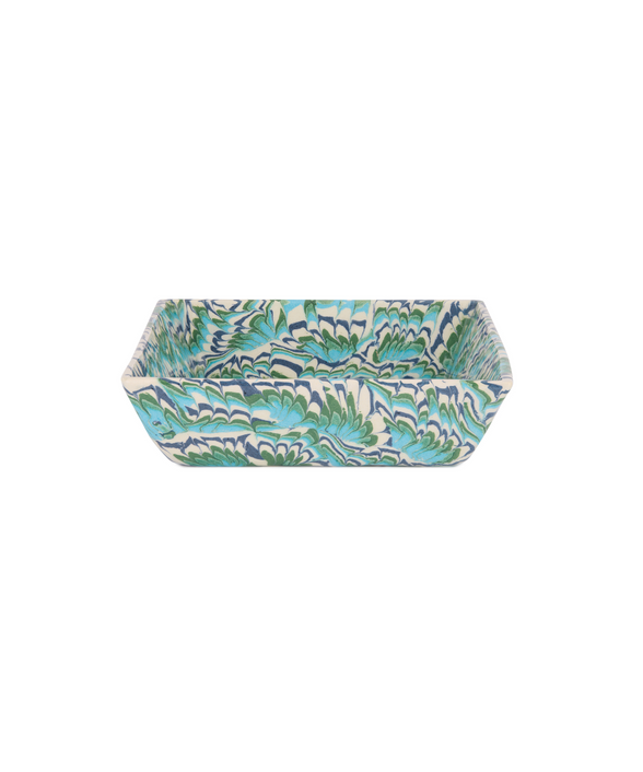 Aptware Marble Ceramic Medium Vide Poche, Lagoon Blue Green, Cut Out