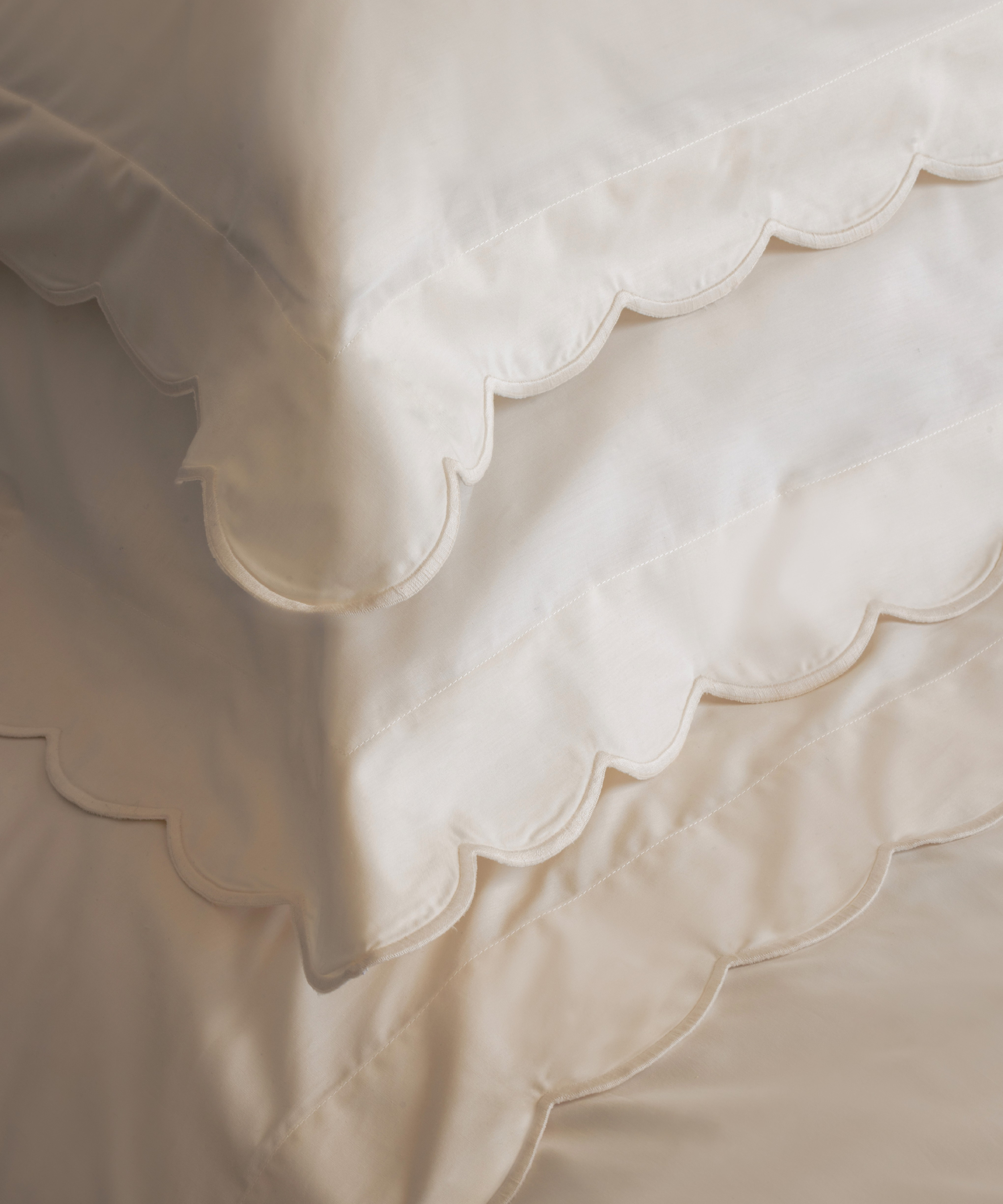 Annabelle Scalloped Bed Linen, Ivory