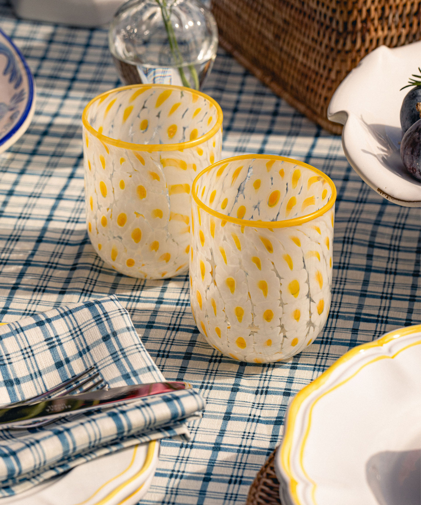 Daisy Millefiori Murano Glass Tumbler