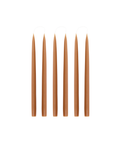 Set of 6 Danish Taper Candles, Ginger