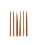 Set of 6 Danish Taper Candles, Ginger