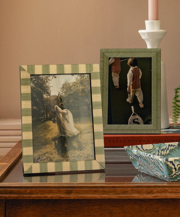Delilah Striped Photo Frame, Pistachio