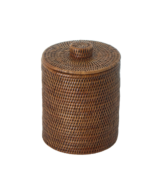 Rattan Bathroom Bins, Brown