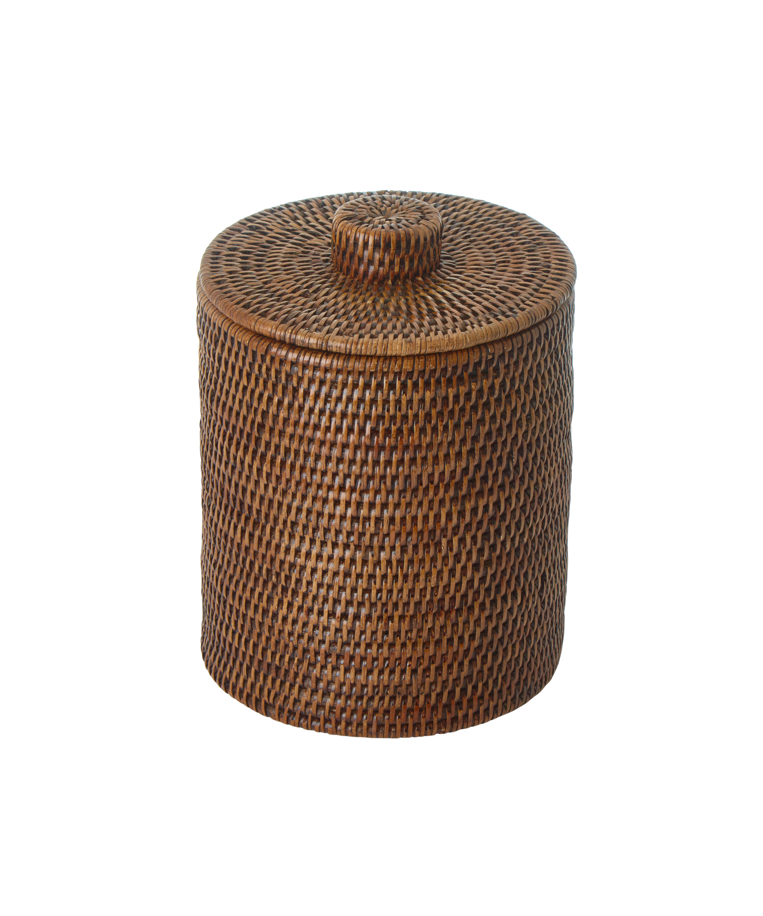 Rattan Bathroom Bins, Brown