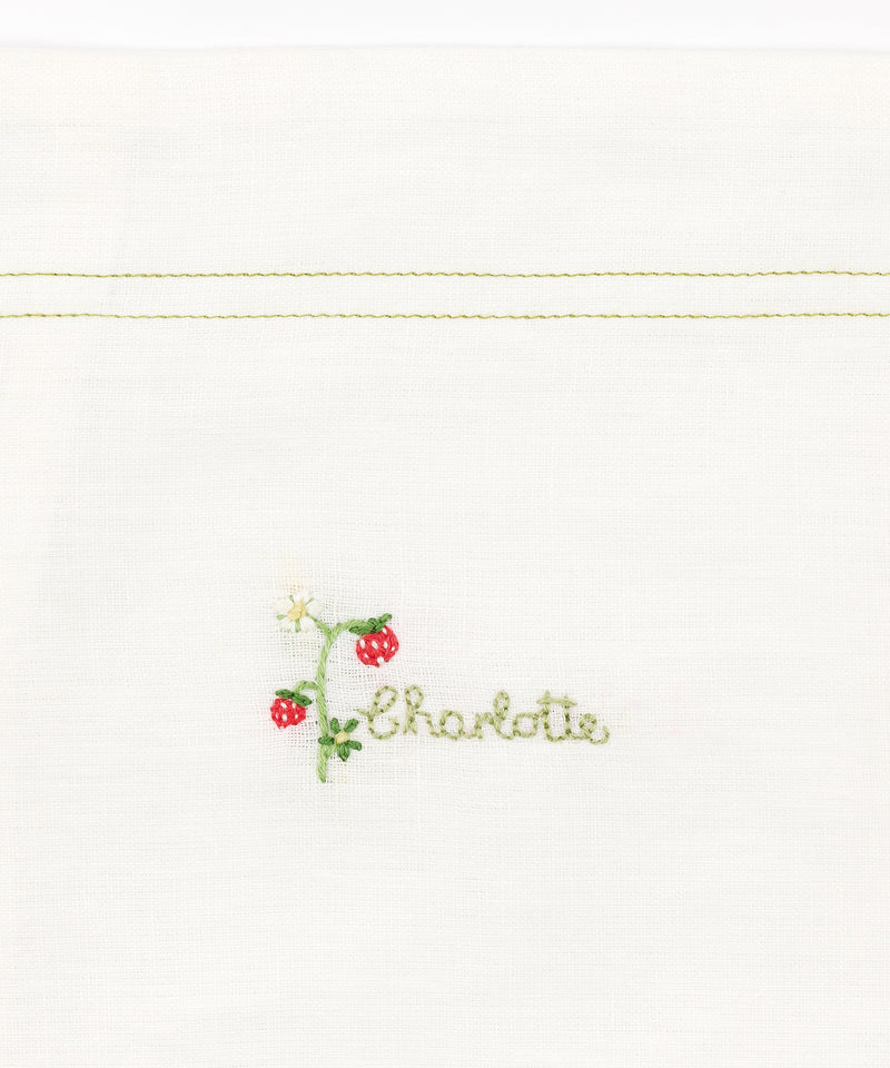 Rebecca Udall x Lottie Mayland Darcy Personalised Boudoir Linen Pillowcases Gift Ideas Double Stitch Name and Motif Detail