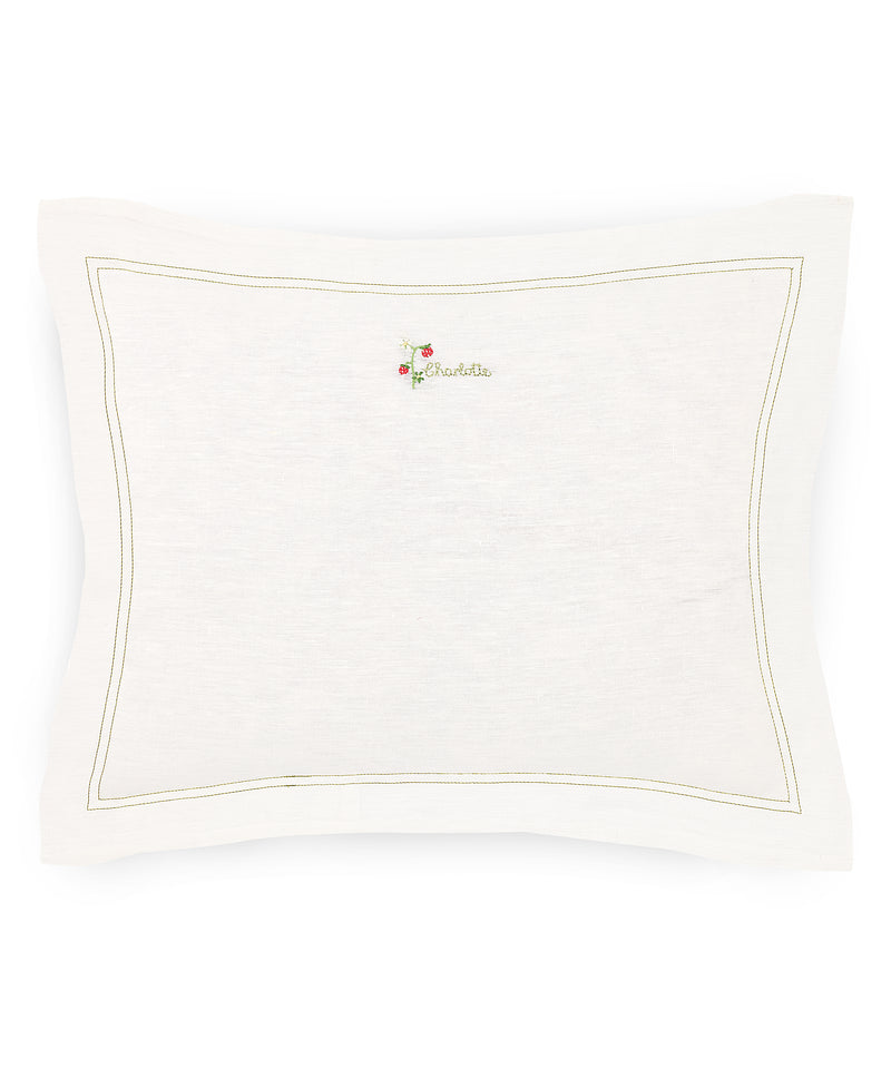 Rebecca Udall x Lottie Mayland Darcy Personalised Motif Detailed Boudoir Linen Pillowcases Gift Ideas Double Stitch Detail