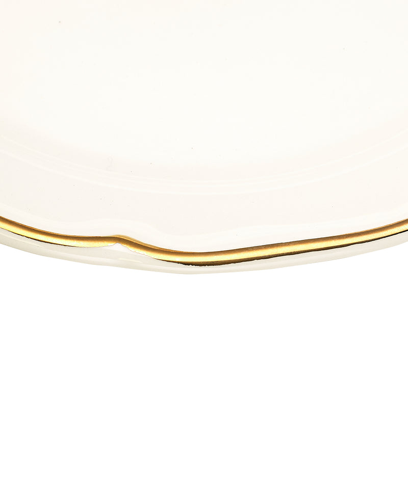 Madeleine Dessert Plate, Gold Filet