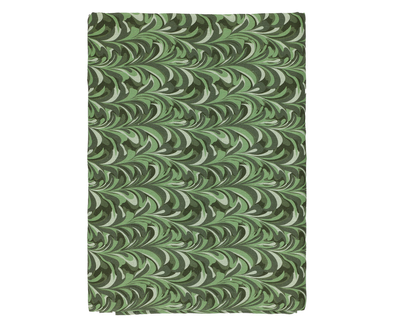 Marble Linen Tablecloth, Green