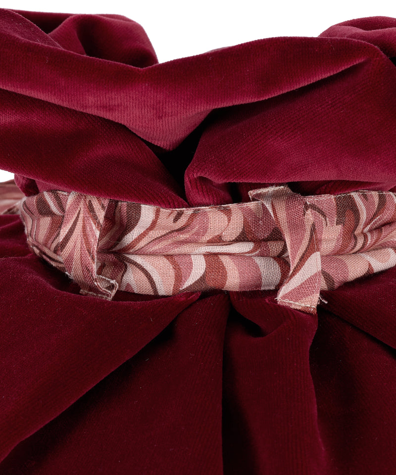 Rebecca Udall Marble Linen & Velvet Christmas Sack, Burgundy, Detail