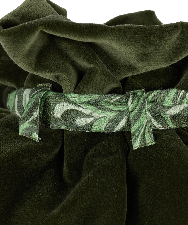 Rebecca Udall Marble Linen & Velvet Christmas Sack, Green, detail