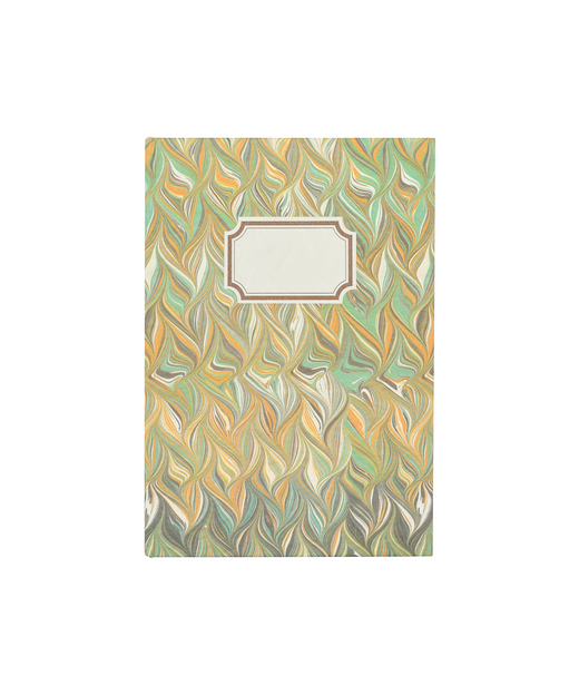 Marbled Notebook, Green/Yellow