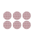 Set of 6 Margot Cork Backed Round Coasters, Burgundy