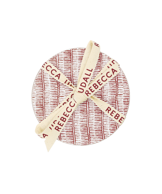 Set of 6 Margot Cork Backed Round Coasters, Burgundy