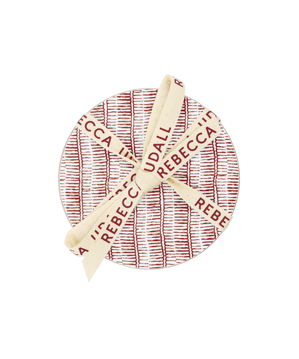 Set of 6 Margot Cork Backed Round Coasters, Burgundy