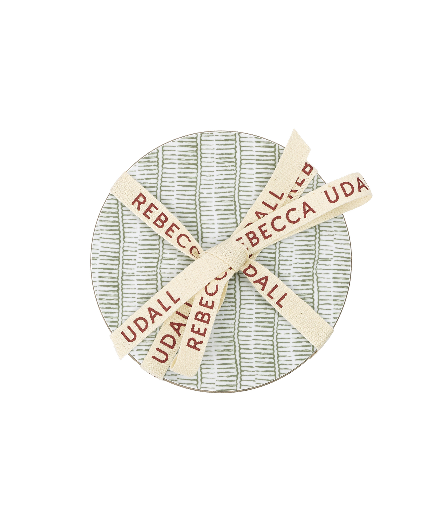 Margot Cork Backed Round Coaster, Sage, Cut Out