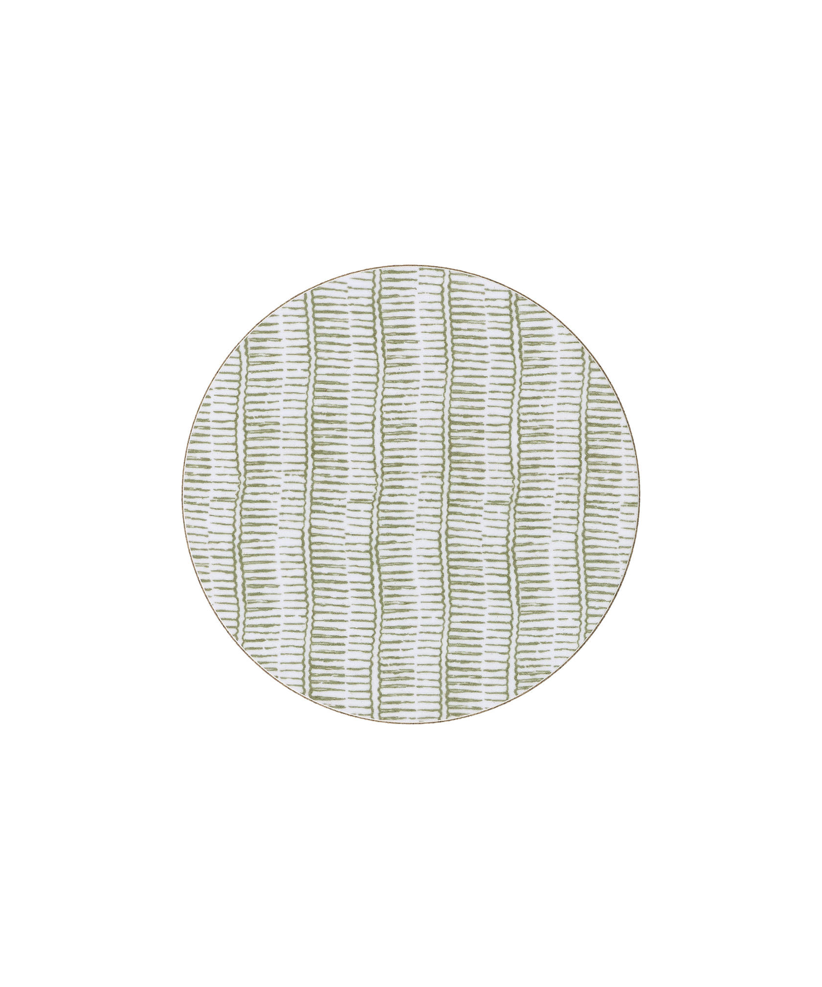 Margot Cork Backed Round Coaster, Sage, Cut Out