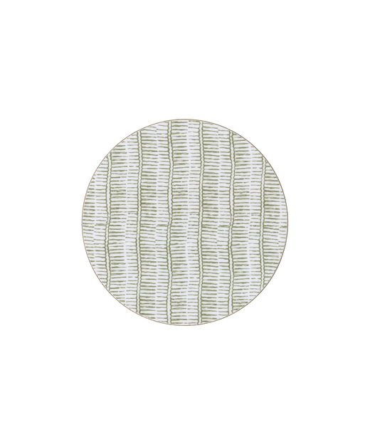 Margot Cork Backed Round Coaster, Sage, Cut Out
