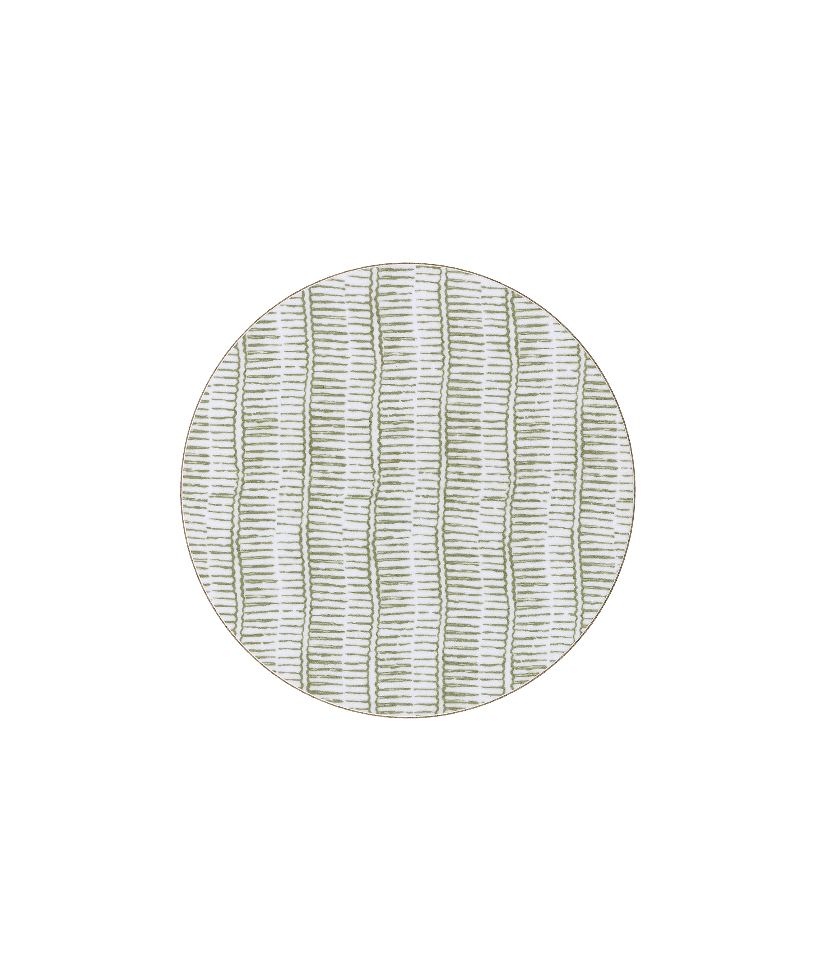 Margot Cork Backed Round Coaster, Sage, Cut Out