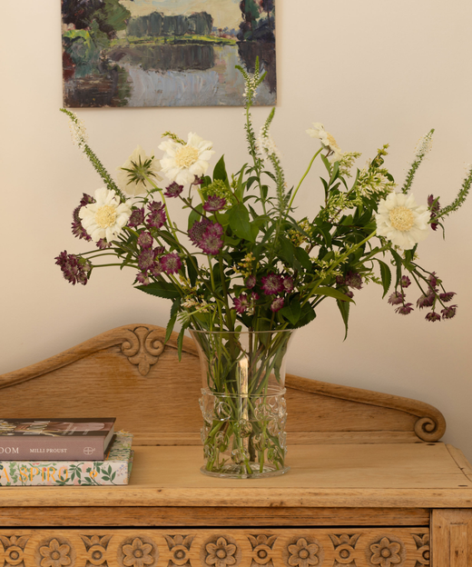 Phoebe Medium Handblown Vase, Clear
