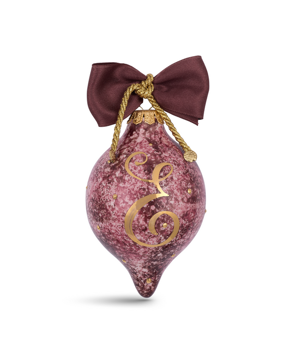 Natalia Initial Bauble, Gold/Burgundy