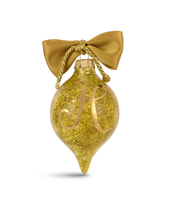 Natalia Initial Bauble, Gold/Amber