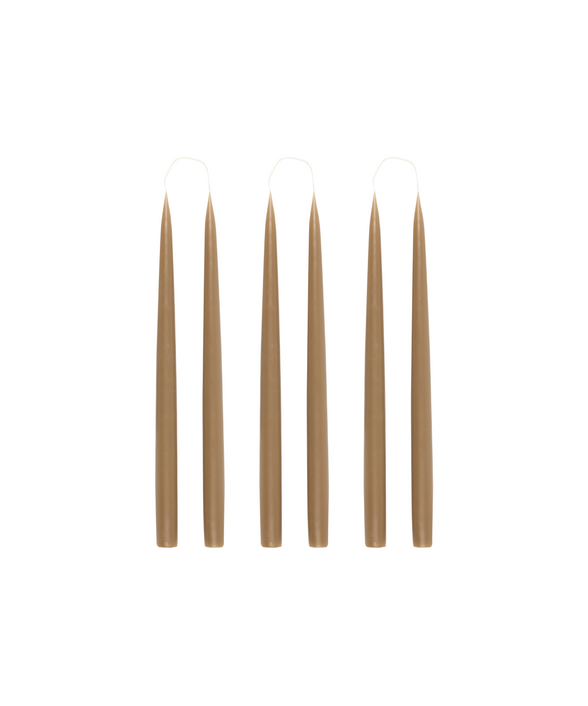 Rebecca Udall Set of 6 Danish Taper Candles, Nougat 35cm