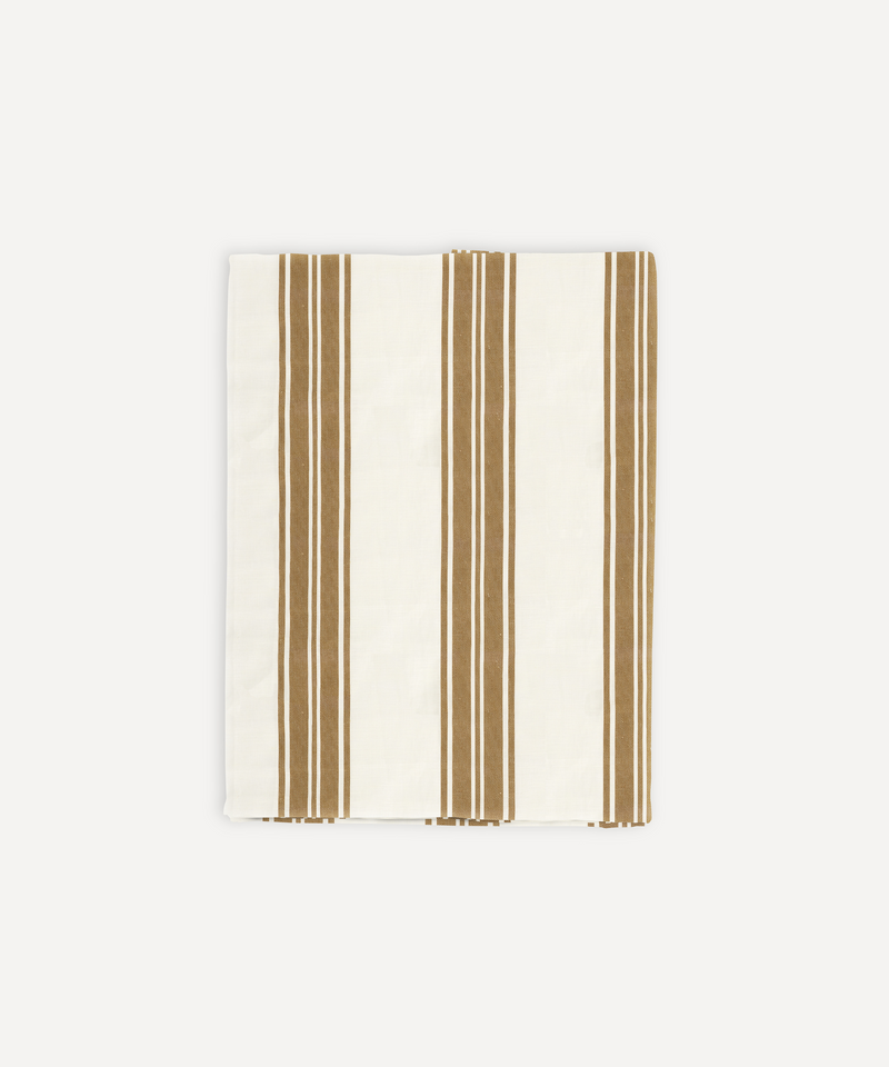 Rebecca Udall Colette Striped Linen Tablecloth, Nougat