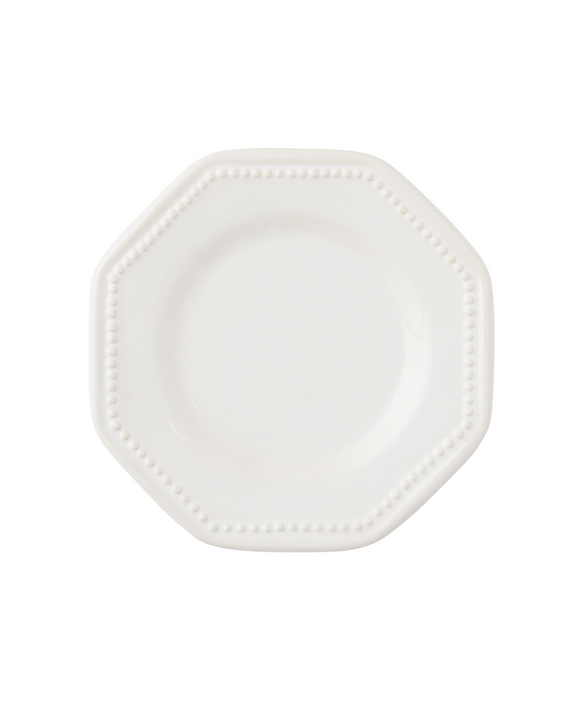 Rebecca Udall, Bourg Joly octagon ceramic trinket dish plate in white