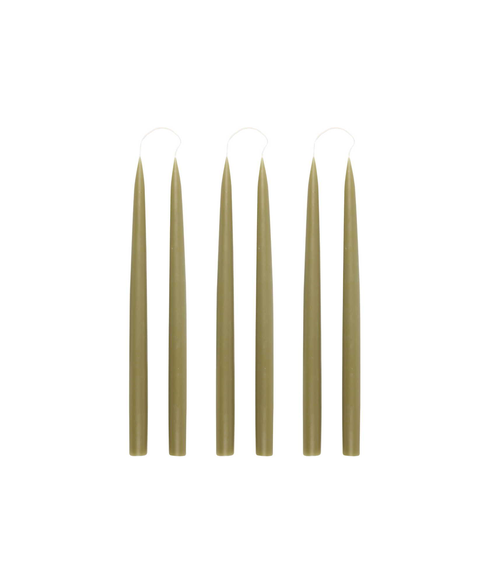 Rebecca Udall Set of 6 35cm Danish Taper Candles, Olive 