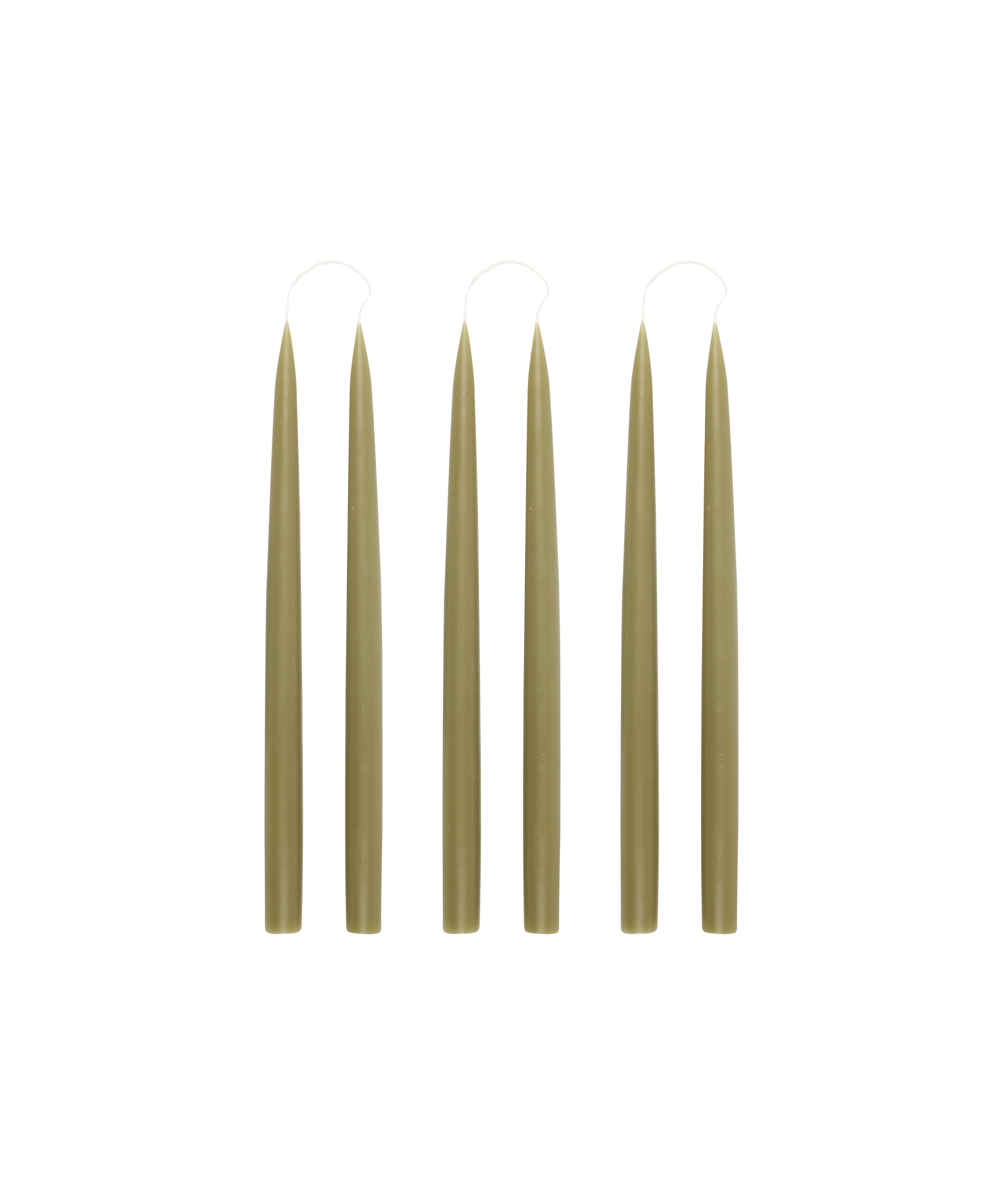 Rebecca Udall Set of 6 35cm Danish Taper Candles, Olive 
