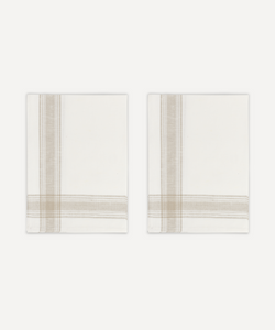 Rebecca Udall Pair of Bistrot Tea Towels, Natural, Ivory Background