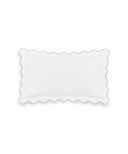 Pair of Alexandra Wavy Scalloped Pilllowcases, Plaster Pink