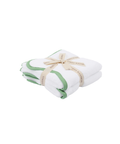 Pair of Amelia Scalloped Guest Towels, Asparagus