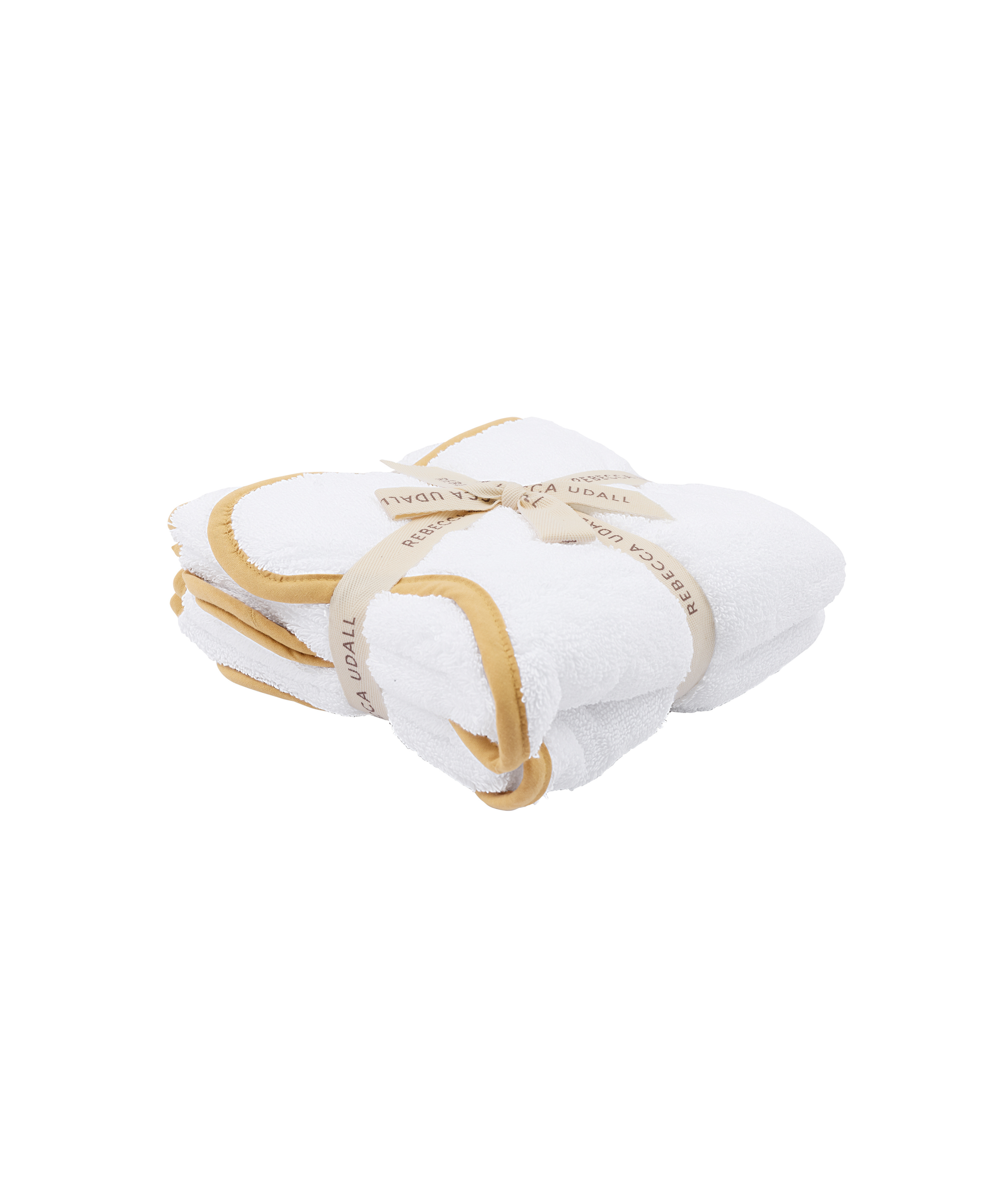 Pair of Amelia Scalloped Guest Towels, Mustard