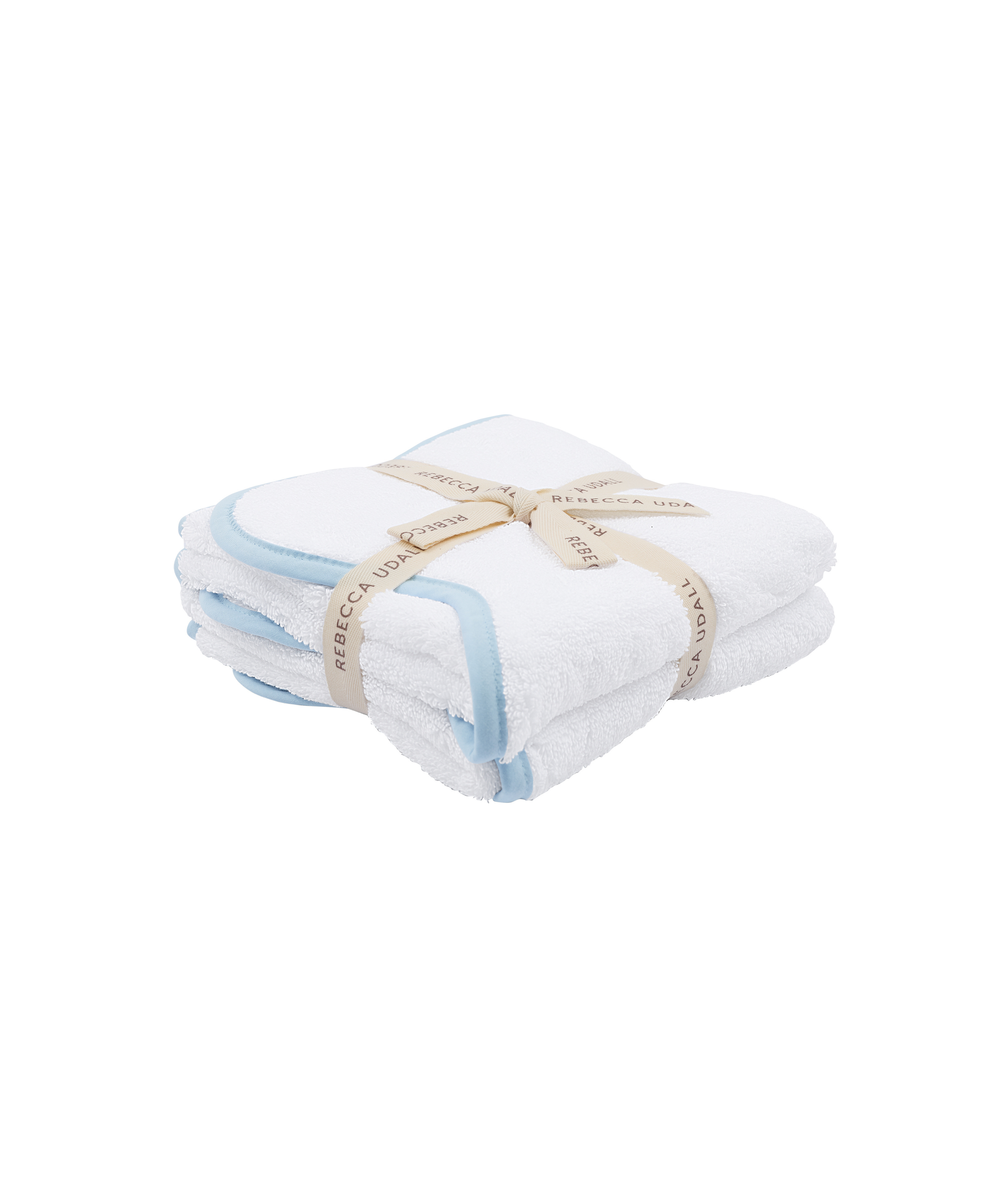 Pair of Amelia Scalloped Guest Towels, Powder Blue