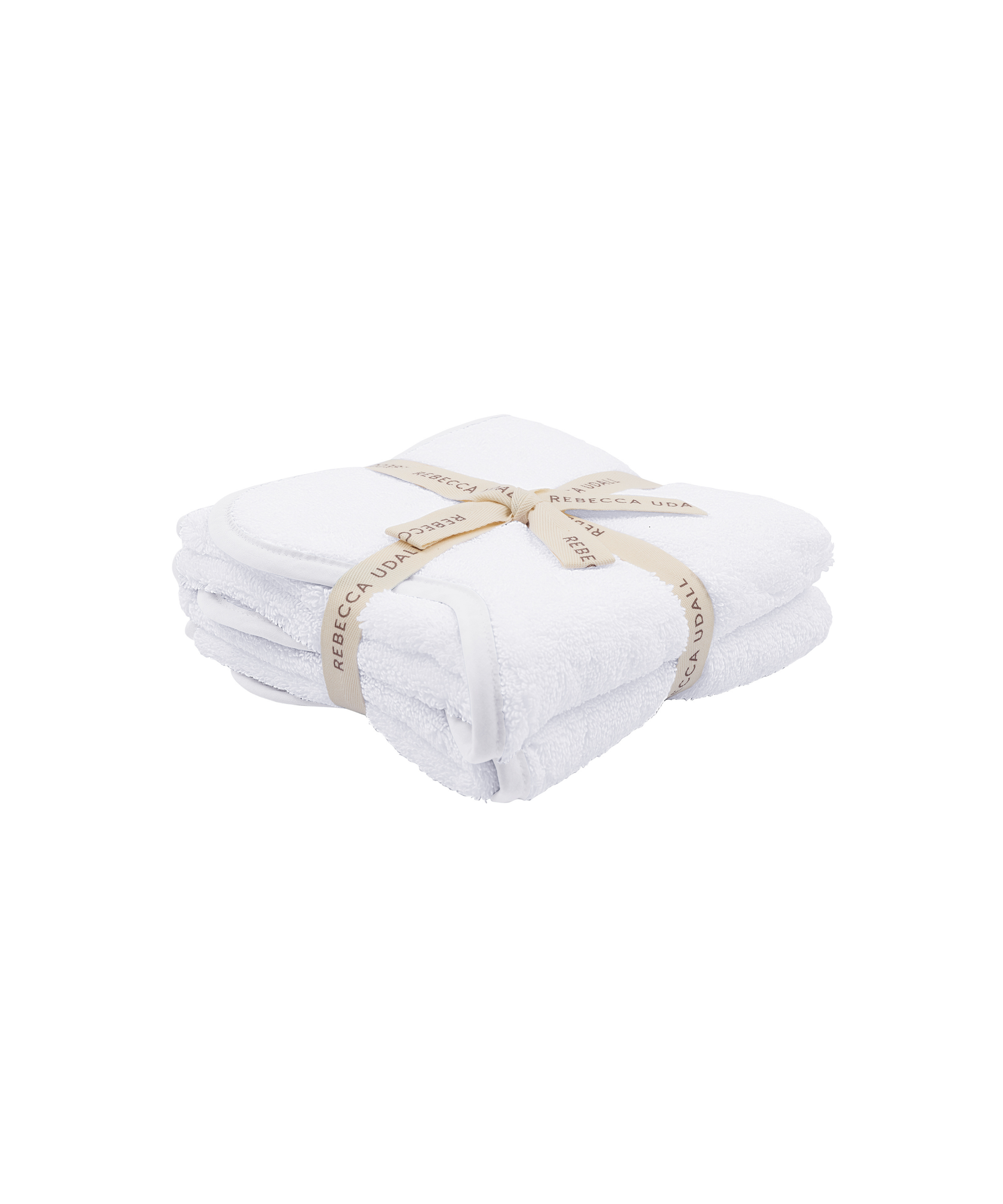 Pair of Amelia Scalloped Guest Towels, White