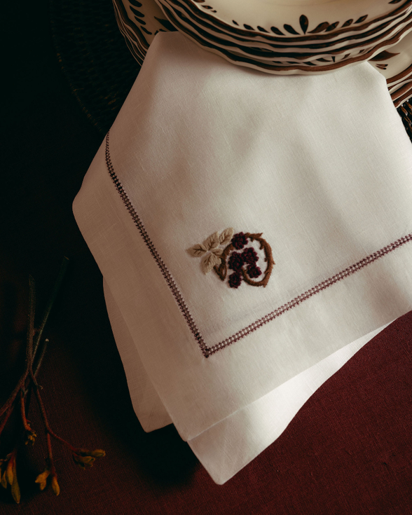 Pair of Blackberry Linen Napkins