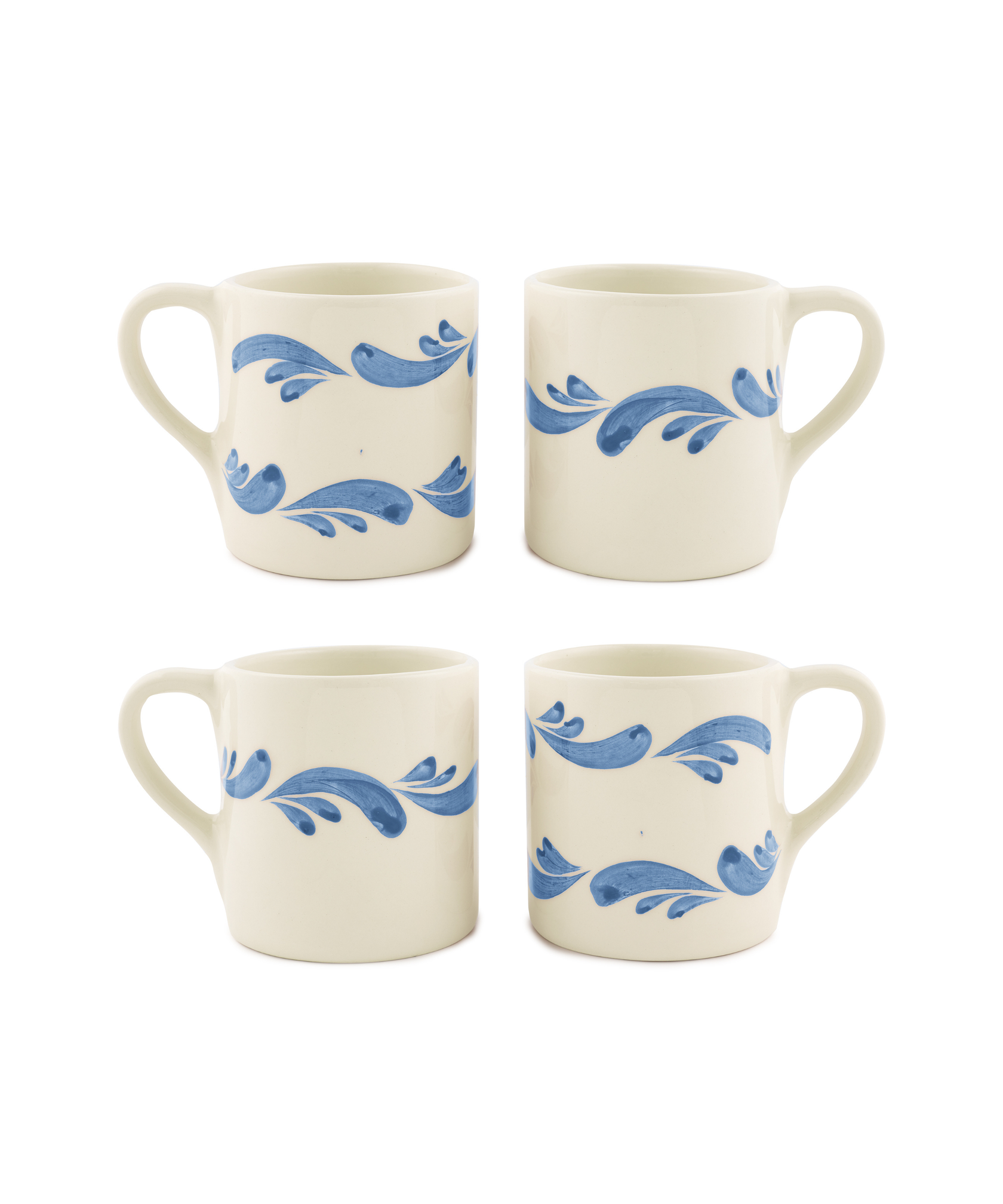 Set of 4 Celia Mugs, Denim Blue