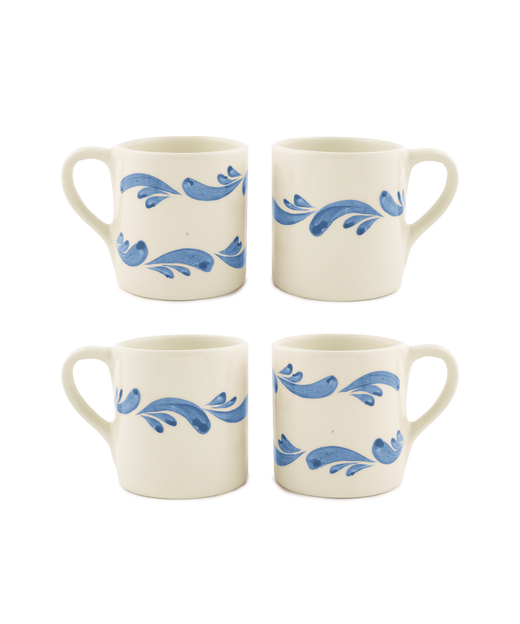 Set of 4 Celia Mugs, Denim Blue