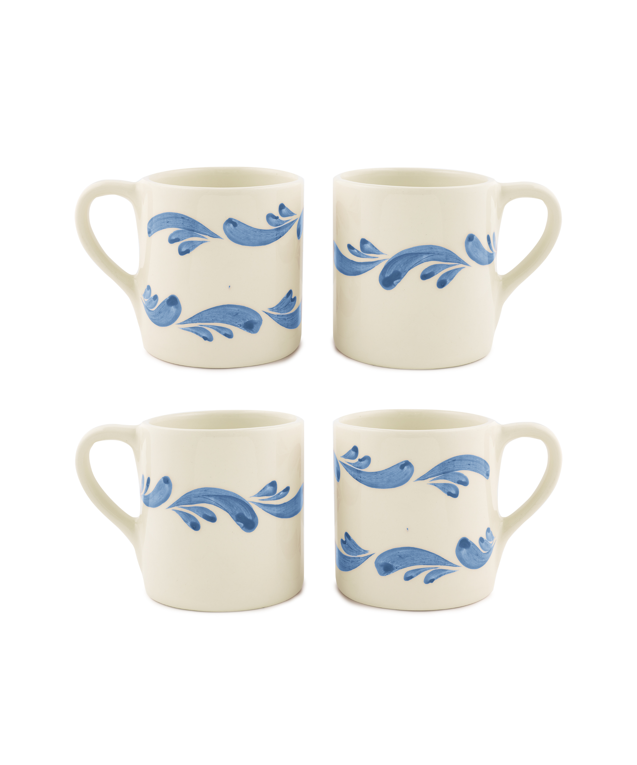 Set of 4 Celia Mugs, Denim Blue
