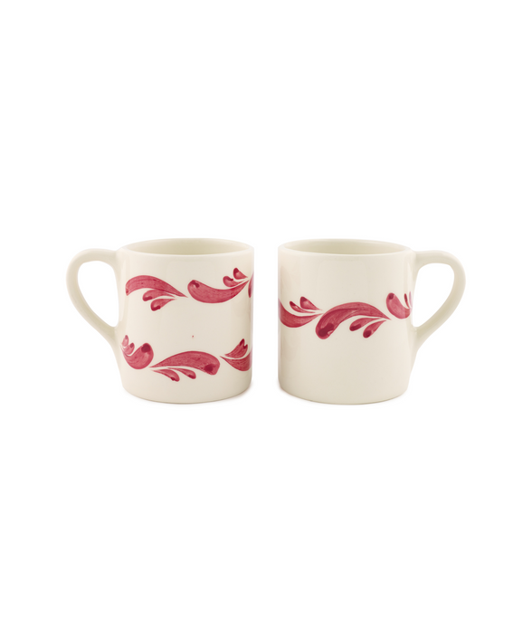 Rebecca Udall Pair of Celia Mugs, Raspberry, Cut Outs