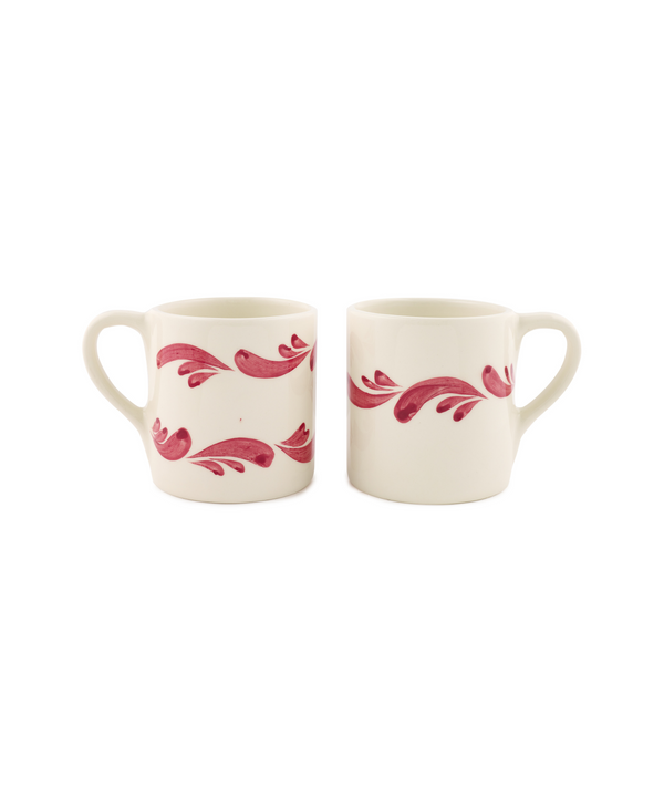 Rebecca Udall Pair of Celia Mugs, Raspberry, Cut Outs