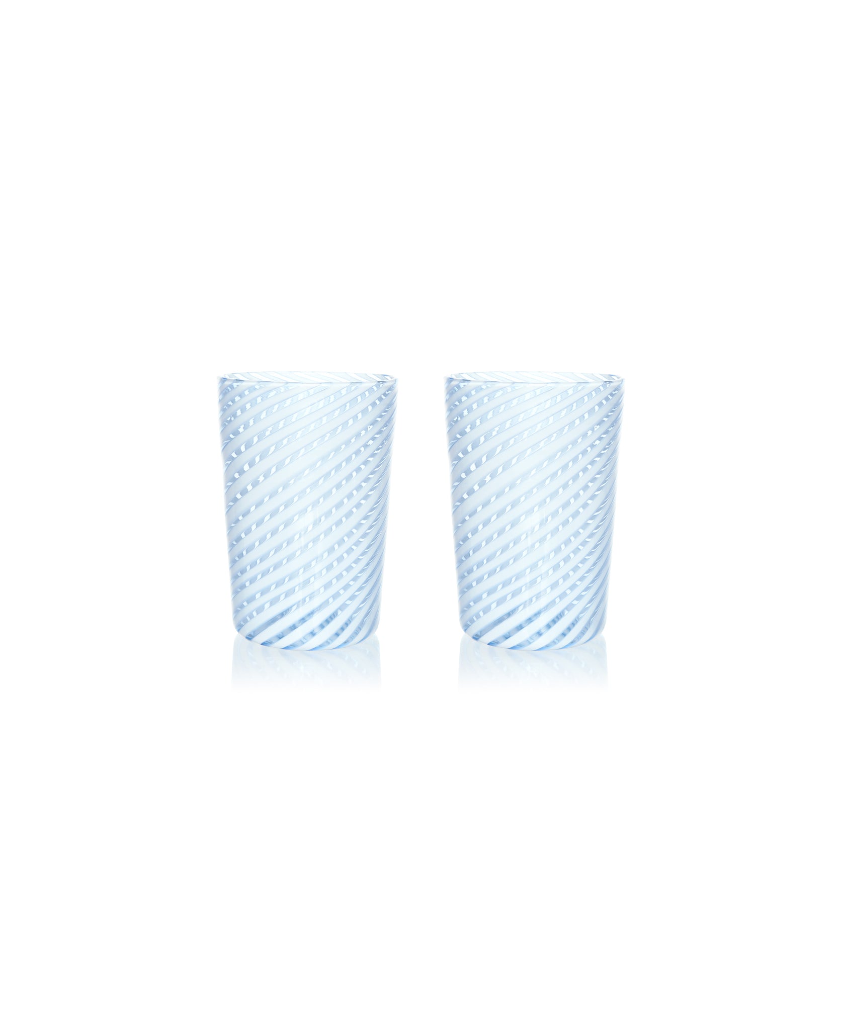 Pair of Murano Swirl Tumblers, Winter, Cut Out