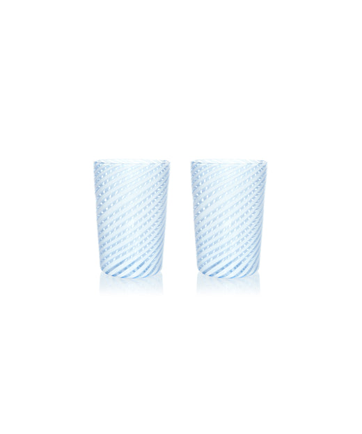 Pair of Murano Swirl Tumblers, Winter, Cut Out