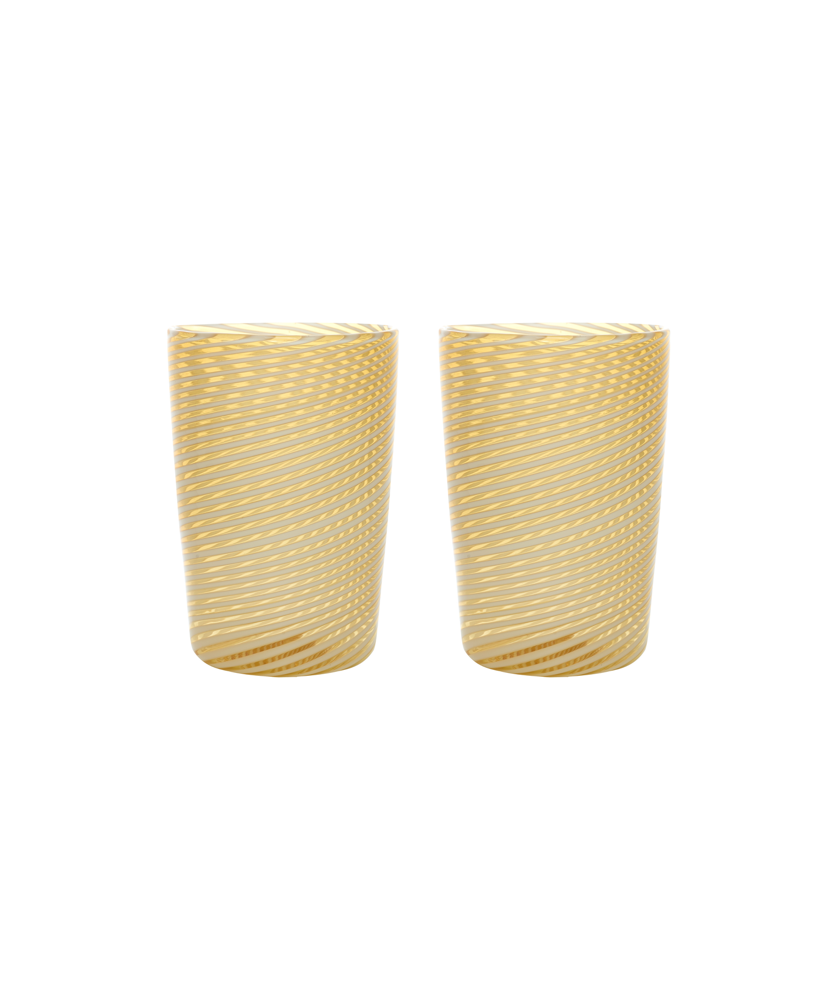 Pair of Murano Swirl Tumblers, Autumn, Cut Out