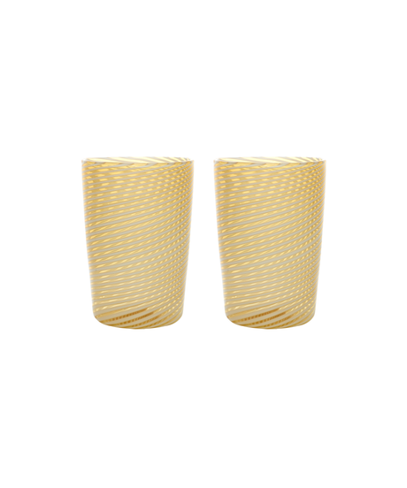 Pair of Murano Swirl Tumblers, Autumn, Cut Out