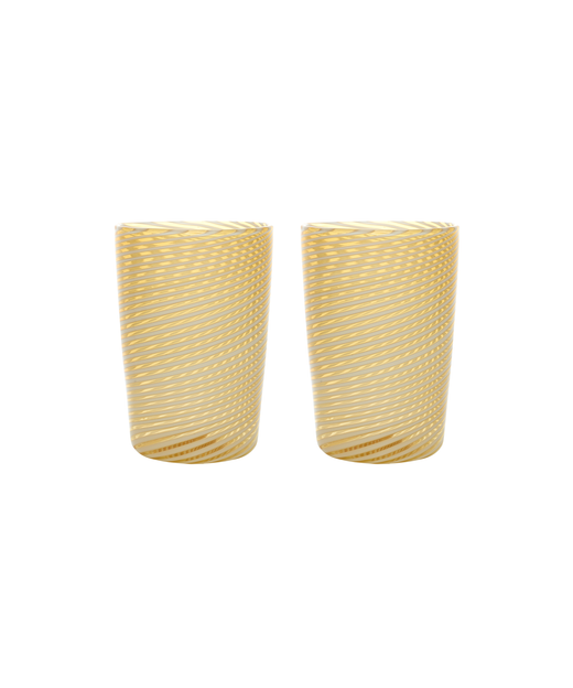 Pair of Murano Swirl Tumblers, Autumn, Cut Out