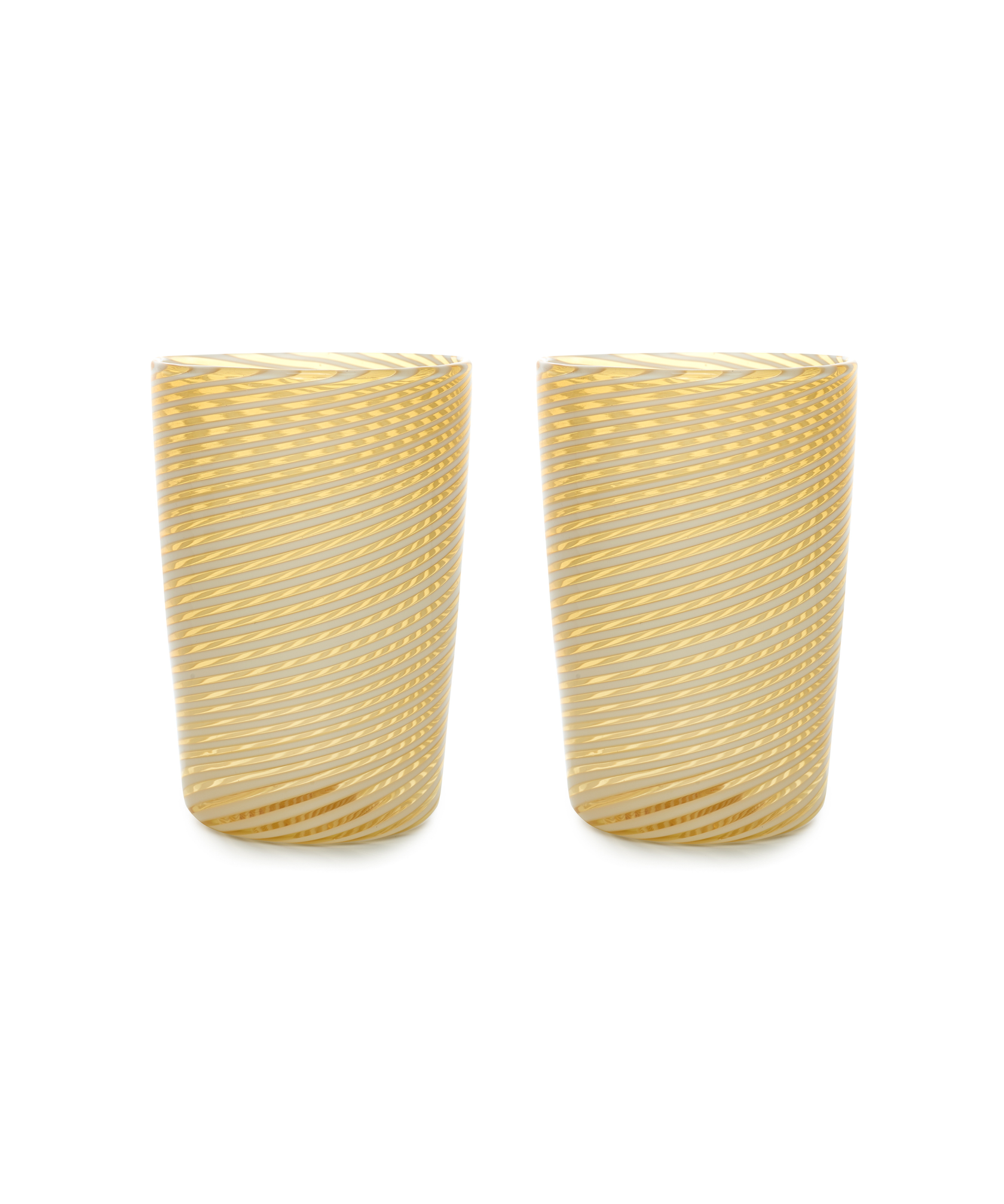 Pair of Murano Swirl Tumblers, Autumn, Cut Out